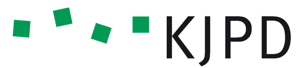 Logo Kinder und Jugendpsychiaterie St. Gallen
4 grüne Quadrate in schräger Anordnung auf der linken Seite und die Grossbuchstaben KJPD auf der rechten Seite.